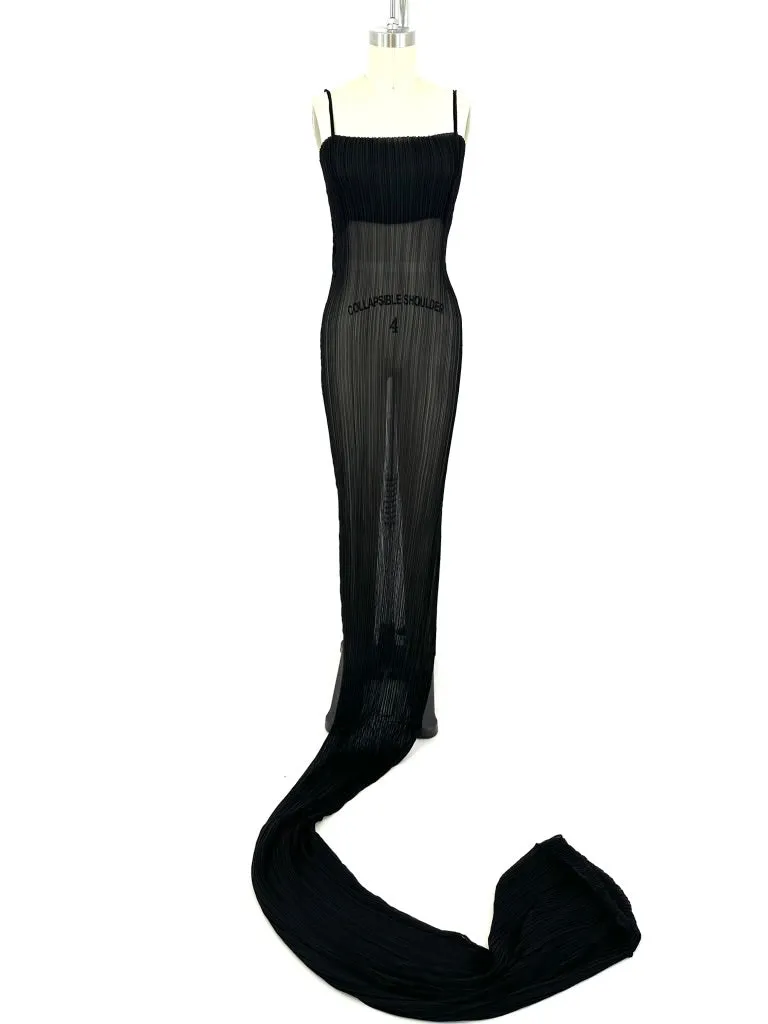 Issey Miyake Chiffon Plissé Layered Dress