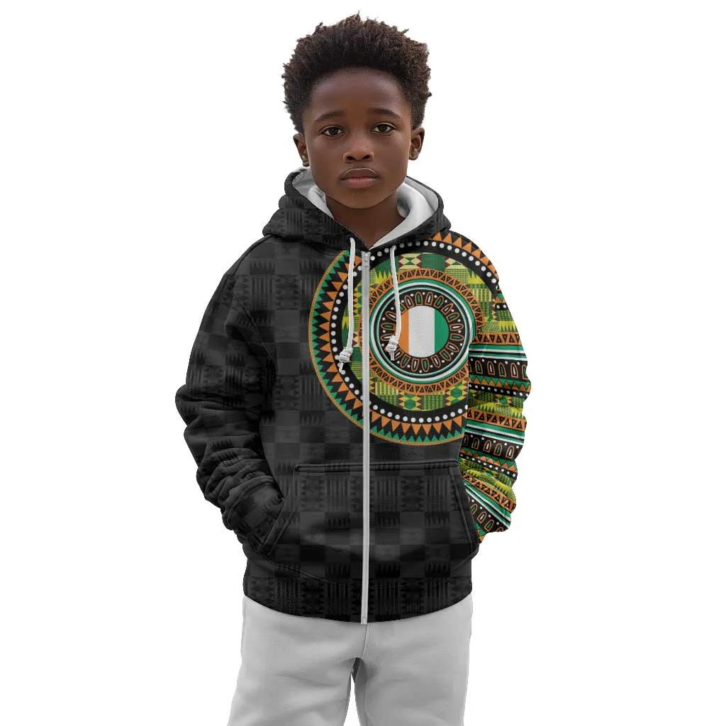 Ivory Coast African Tribal Pattern Kid Hoodie Chest Arm Tattoo LT15