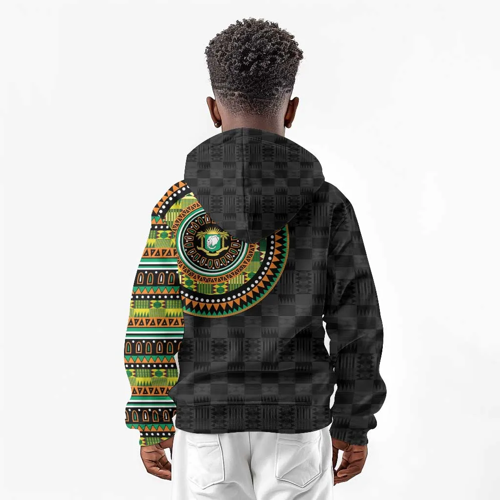 Ivory Coast African Tribal Pattern Kid Hoodie Chest Arm Tattoo LT15