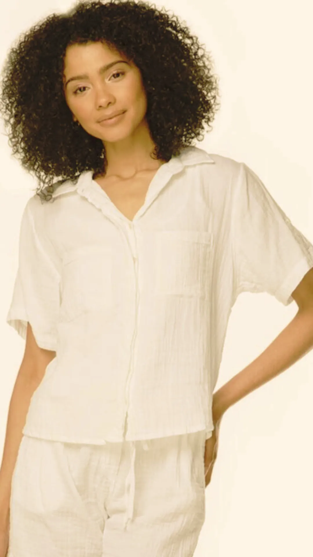 Ivory Cotton Shorts