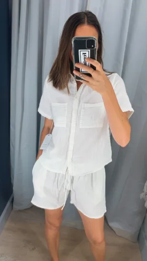 Ivory Cotton Shorts
