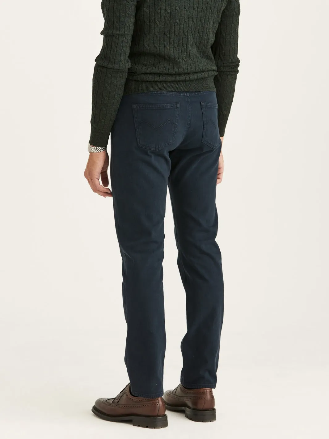 JAMES SOFT TWILL 5-PKT TROUSERS Marine