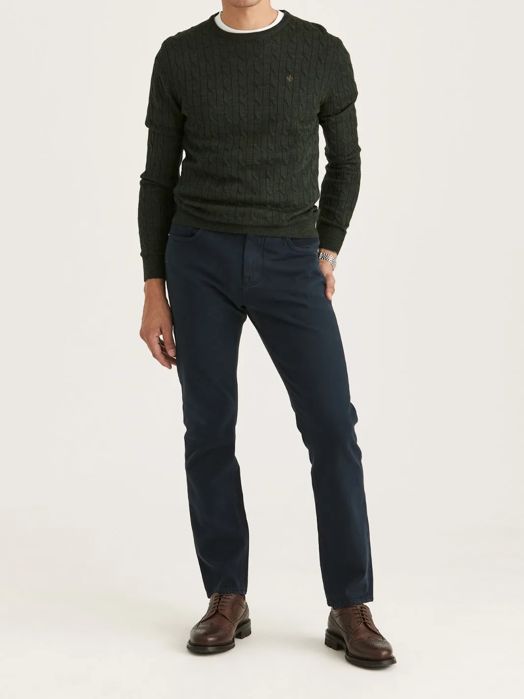 JAMES SOFT TWILL 5-PKT TROUSERS Marine