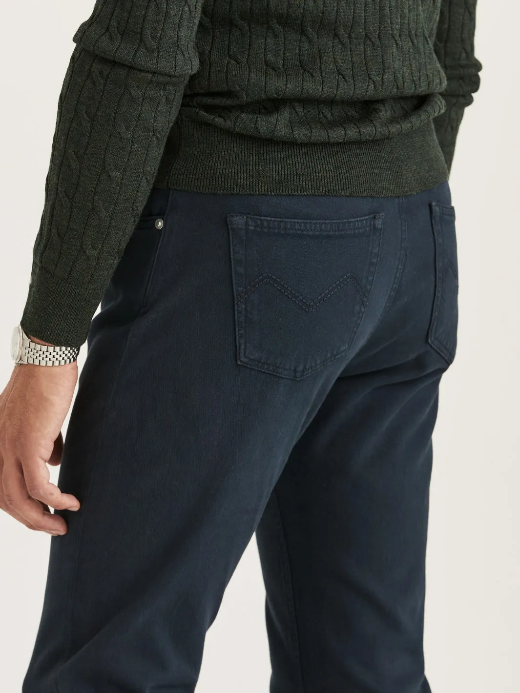 JAMES SOFT TWILL 5-PKT TROUSERS Marine