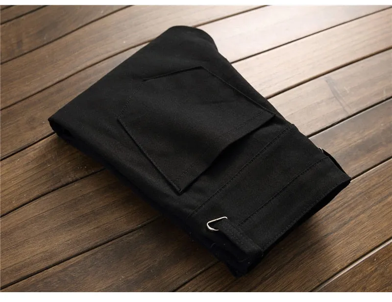 jeans patchwork homme / Trendy patchs design noir denim / pantalon long luxe homme