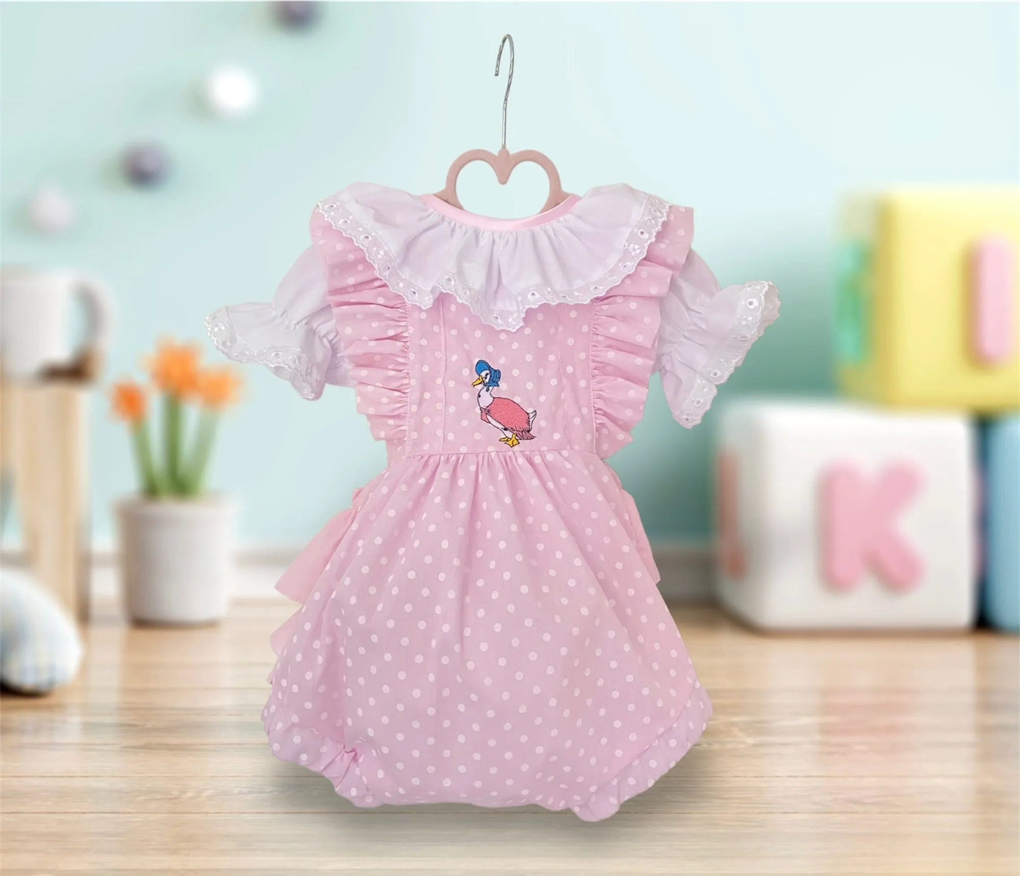 Jemima Puddleduck Two Piece Frilly Romper Set