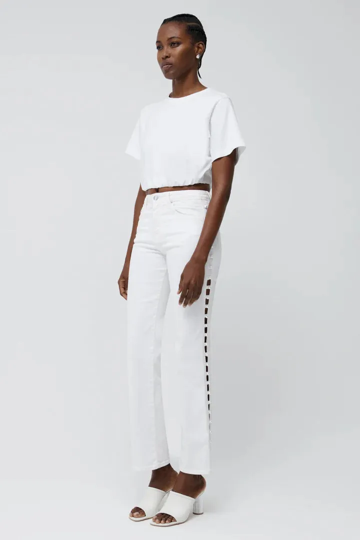 Jojo Short Sleeve Cropped T-Shirt White