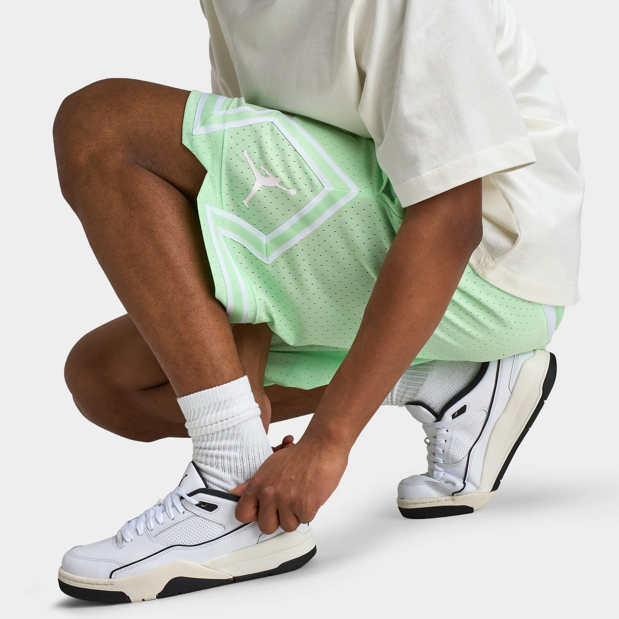 Jordan Sport Dri-FIT Mesh Diamond Shorts Vapor Green / White - White