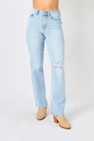 Judy Blue Full Size High Waist Distressed Straight Jeans ONLINE EXCLUSIVE