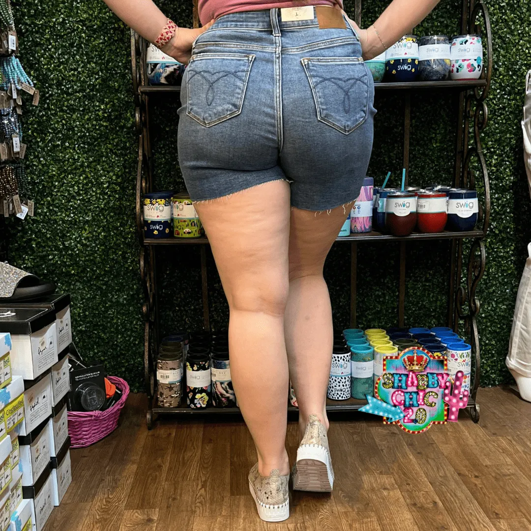 Judy Blue Non Distressed Raw Hem Shorts