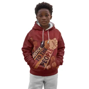 Justice To The People Africa Kid Hoodie Afro Raised Fist DT03