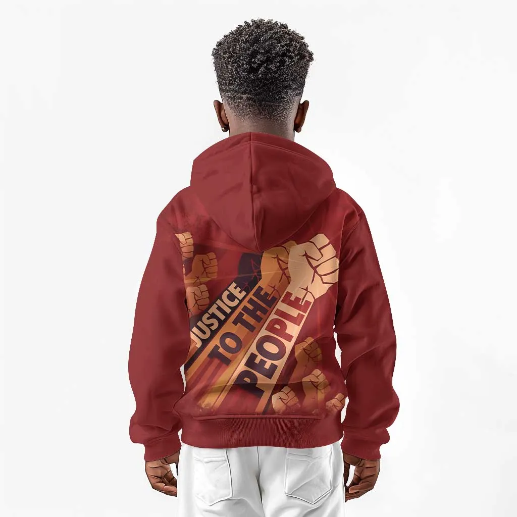 Justice To The People Africa Kid Hoodie Afro Raised Fist DT03