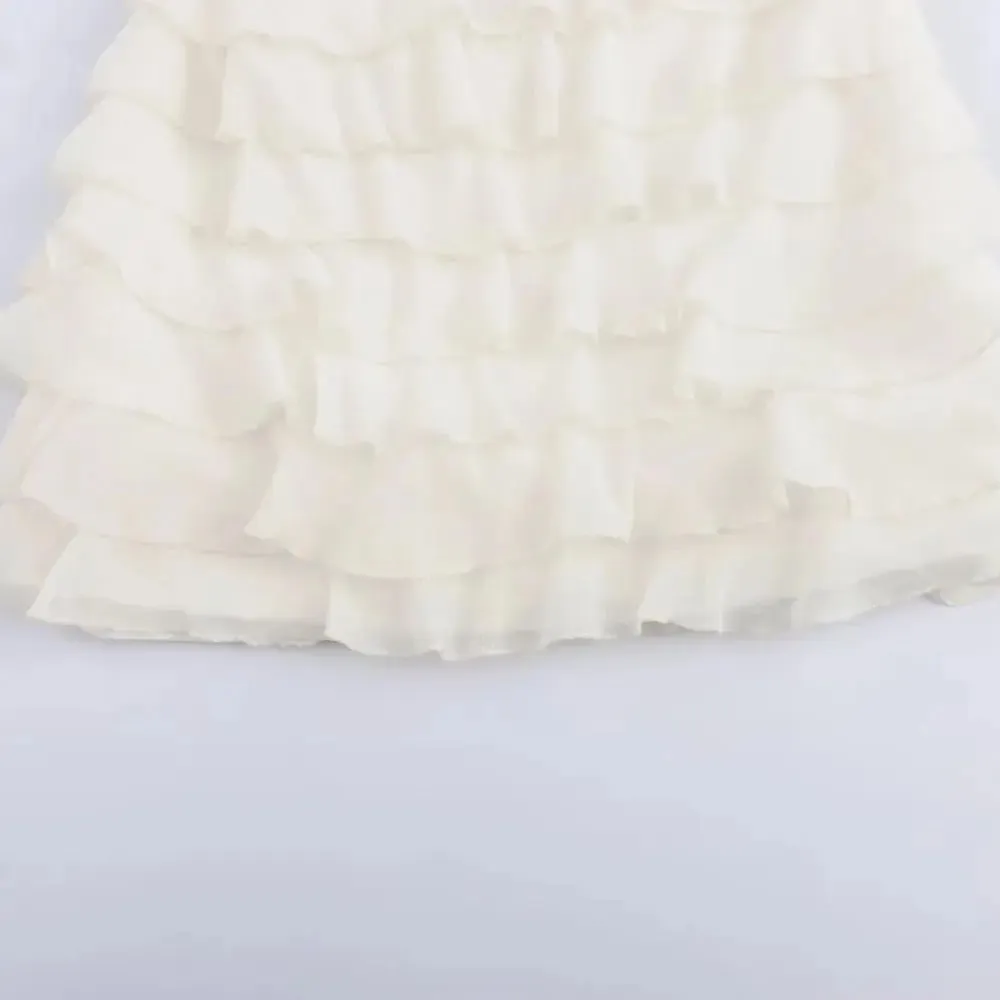 Kaash White Layered Halter Mini Dress