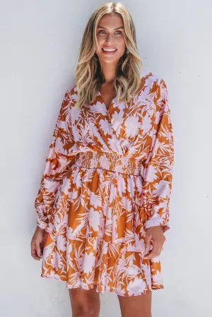 KaleaBoutique Floral Puff Sleeve Smocked Waist Layered Dress