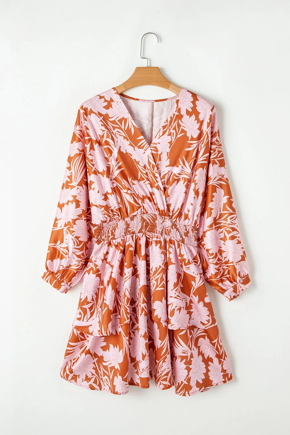 KaleaBoutique Floral Puff Sleeve Smocked Waist Layered Dress