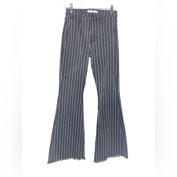 KanCan Lura High Rise Flare Jeans Pinstripe Flare