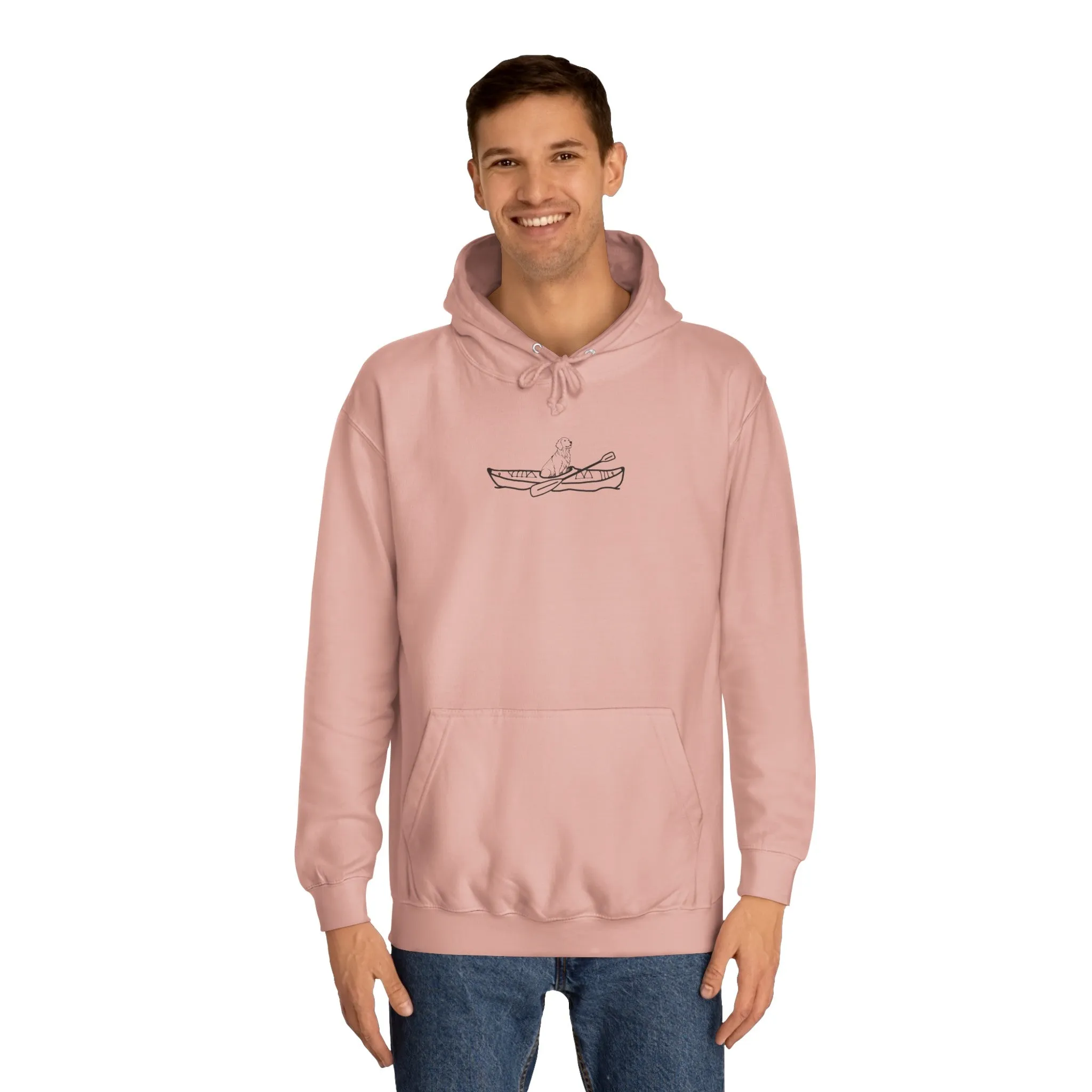 Kayak Dog - Golden Retriever Plain - Unisex Medium Weight Hoodie