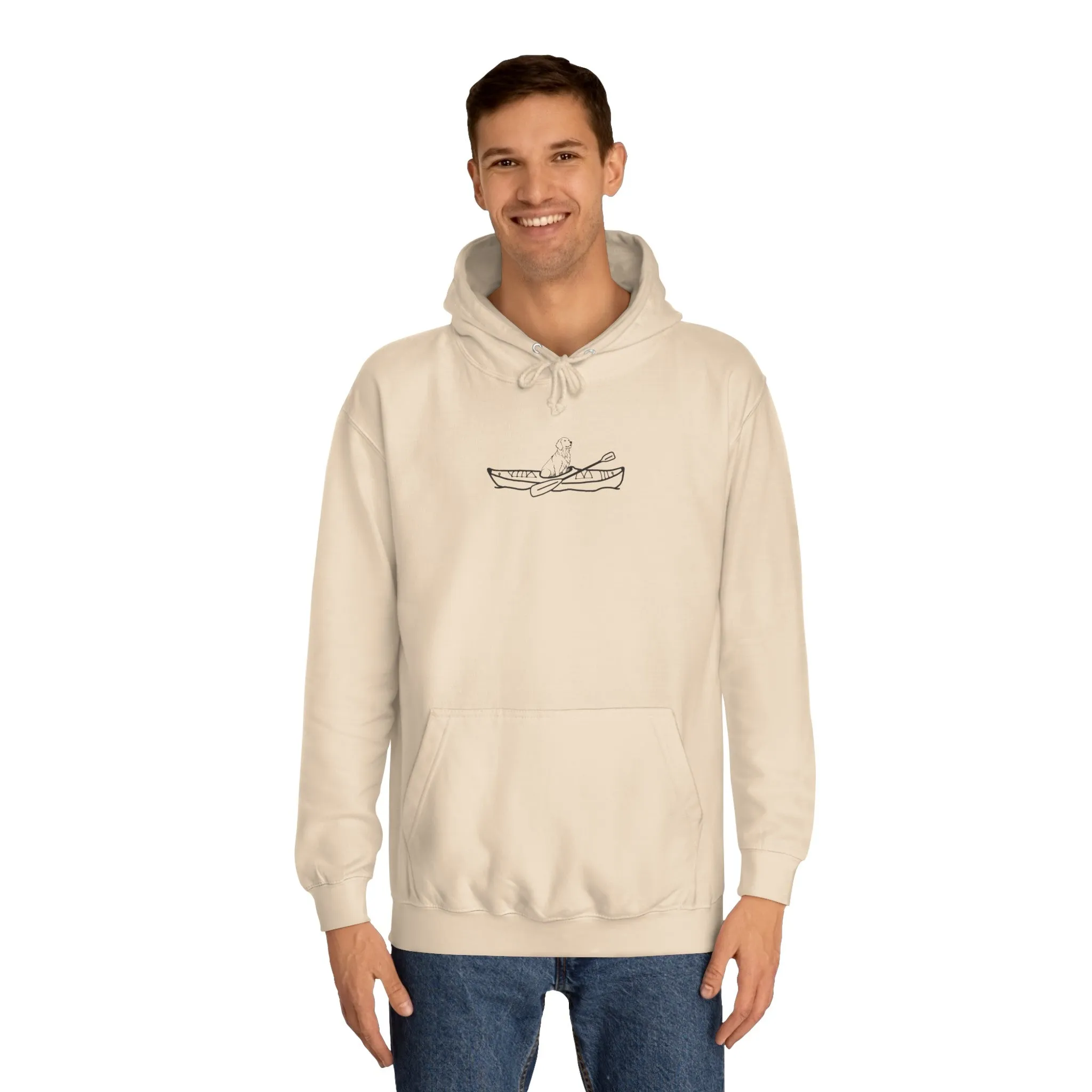Kayak Dog - Golden Retriever Plain - Unisex Medium Weight Hoodie