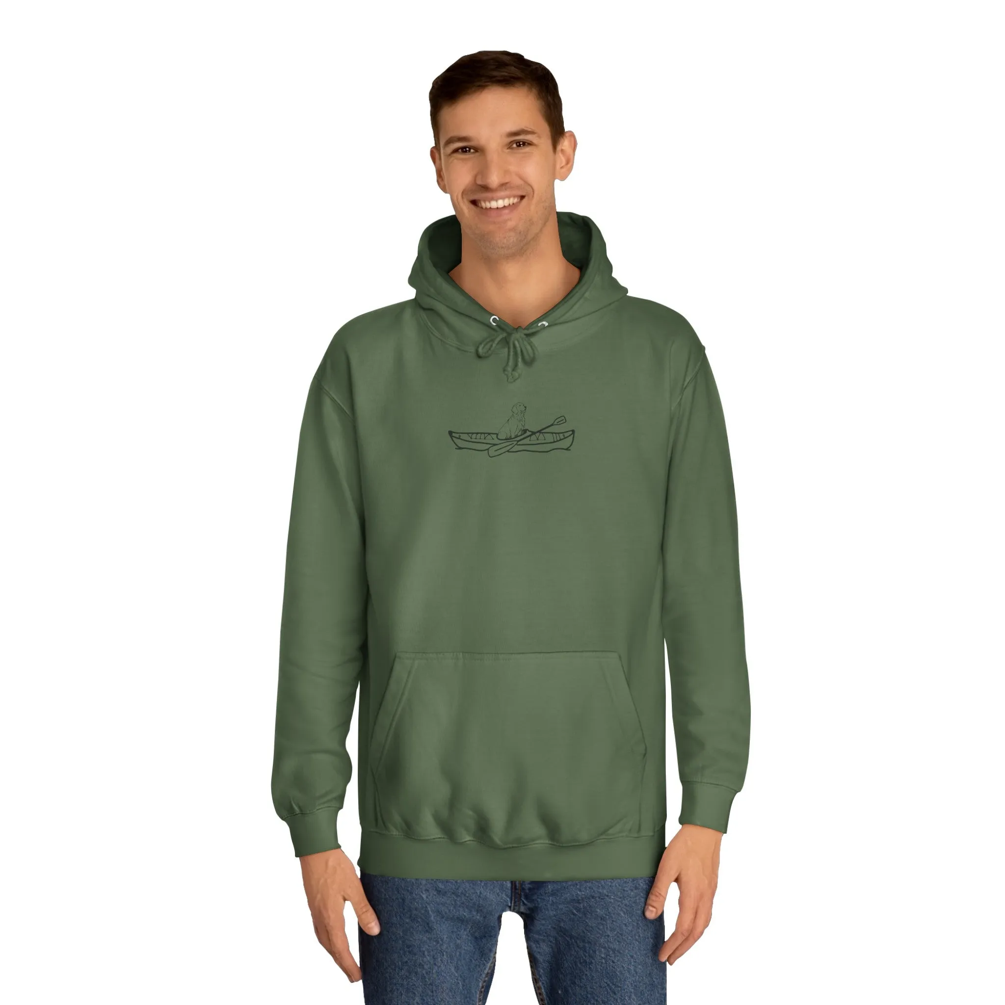 Kayak Dog - Golden Retriever Plain - Unisex Medium Weight Hoodie
