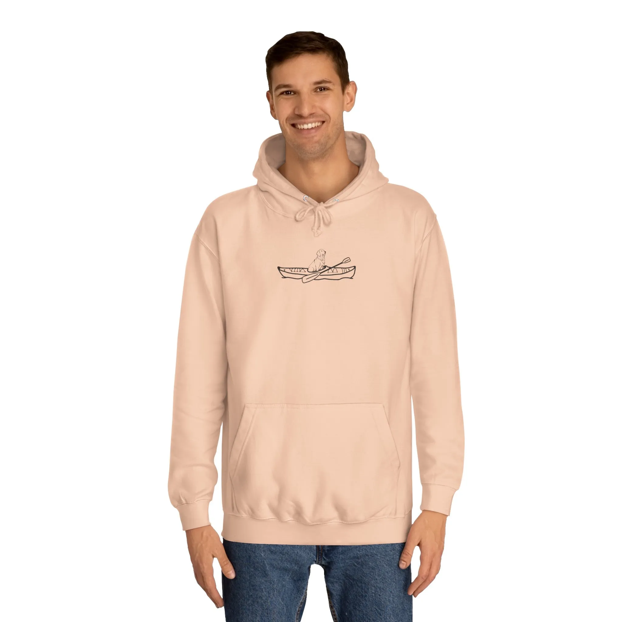 Kayak Dog - Golden Retriever Plain - Unisex Medium Weight Hoodie