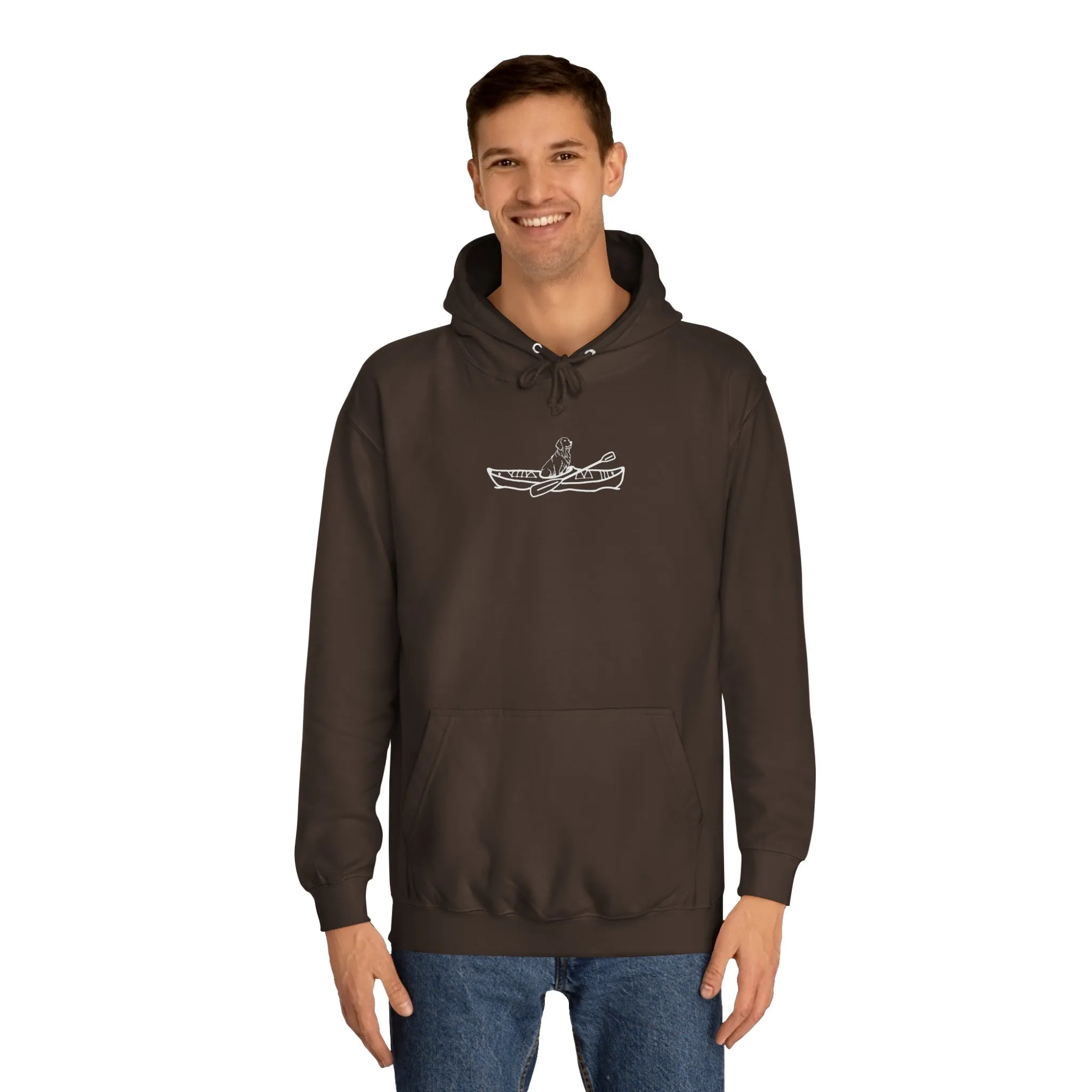 Kayak Dog - Golden Retriever Plain - Unisex Medium Weight Hoodie