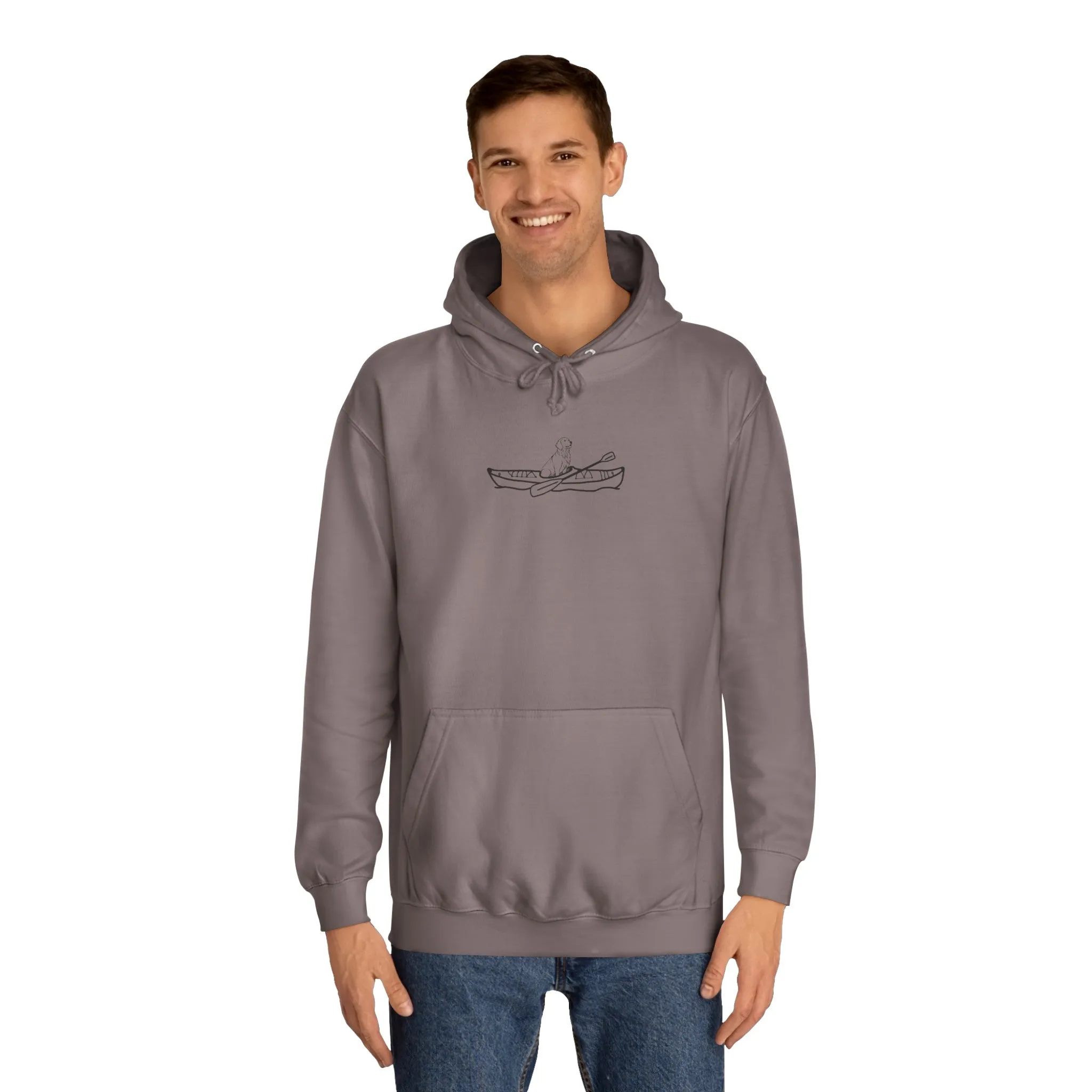 Kayak Dog - Golden Retriever Plain - Unisex Medium Weight Hoodie