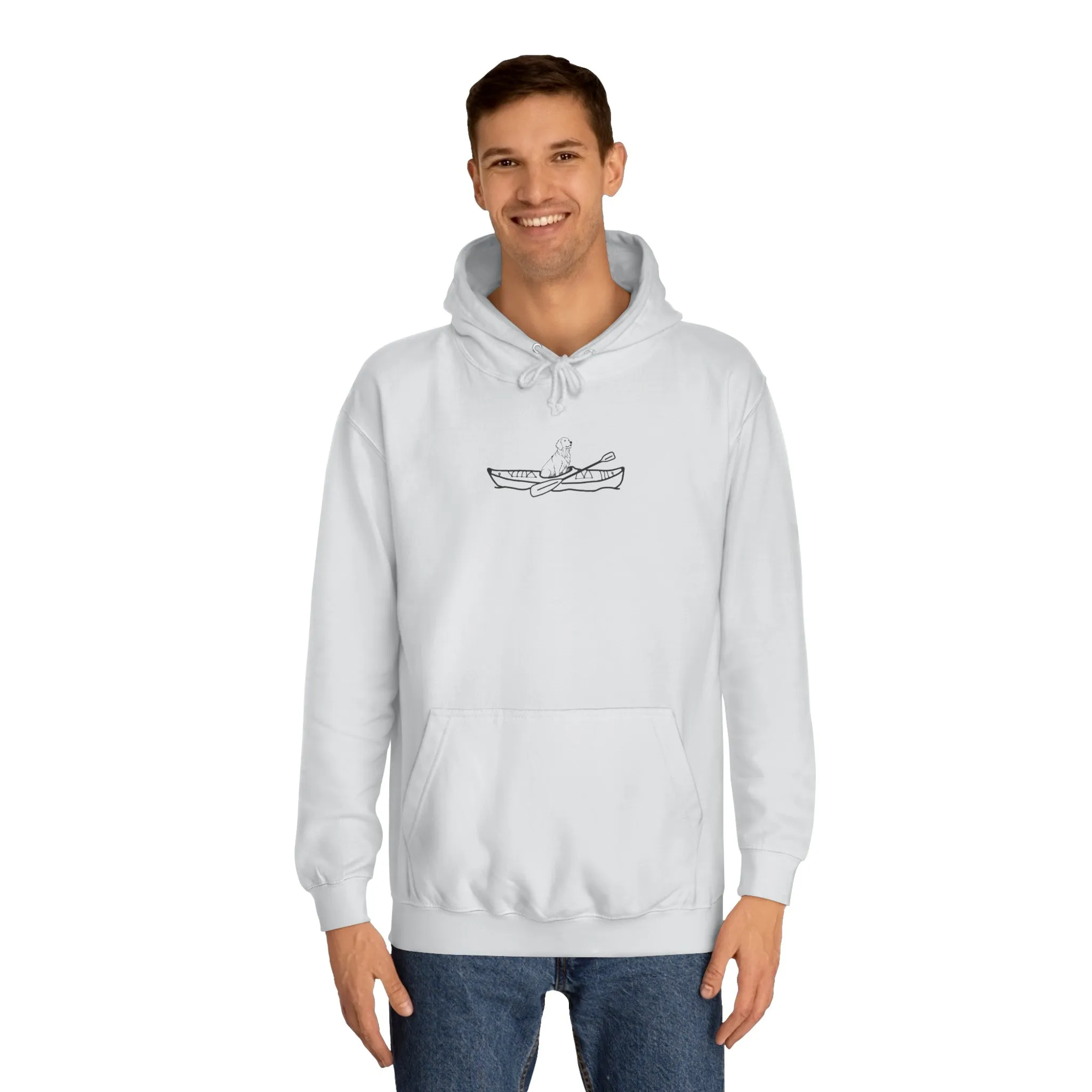 Kayak Dog - Golden Retriever Plain - Unisex Medium Weight Hoodie