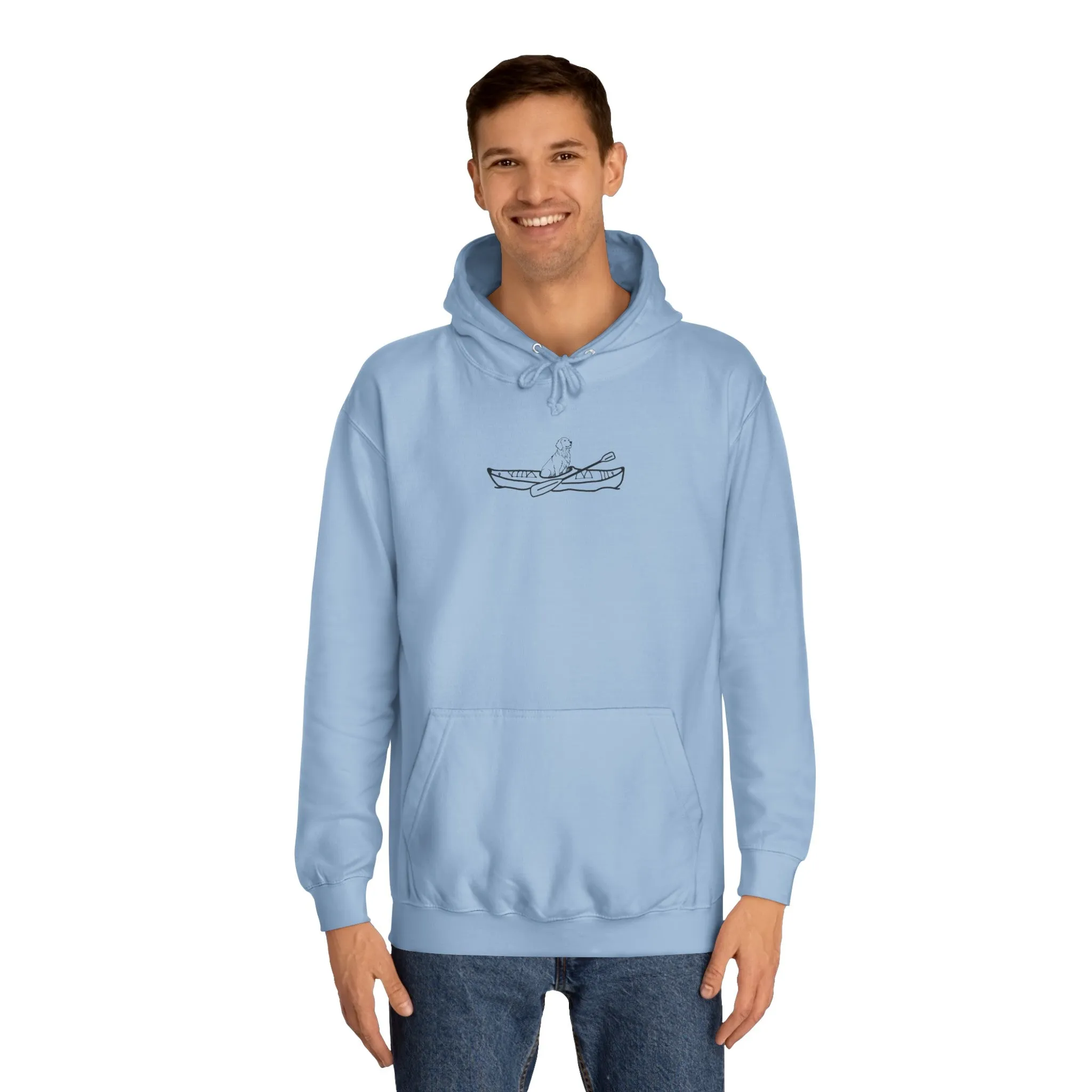 Kayak Dog - Golden Retriever Plain - Unisex Medium Weight Hoodie