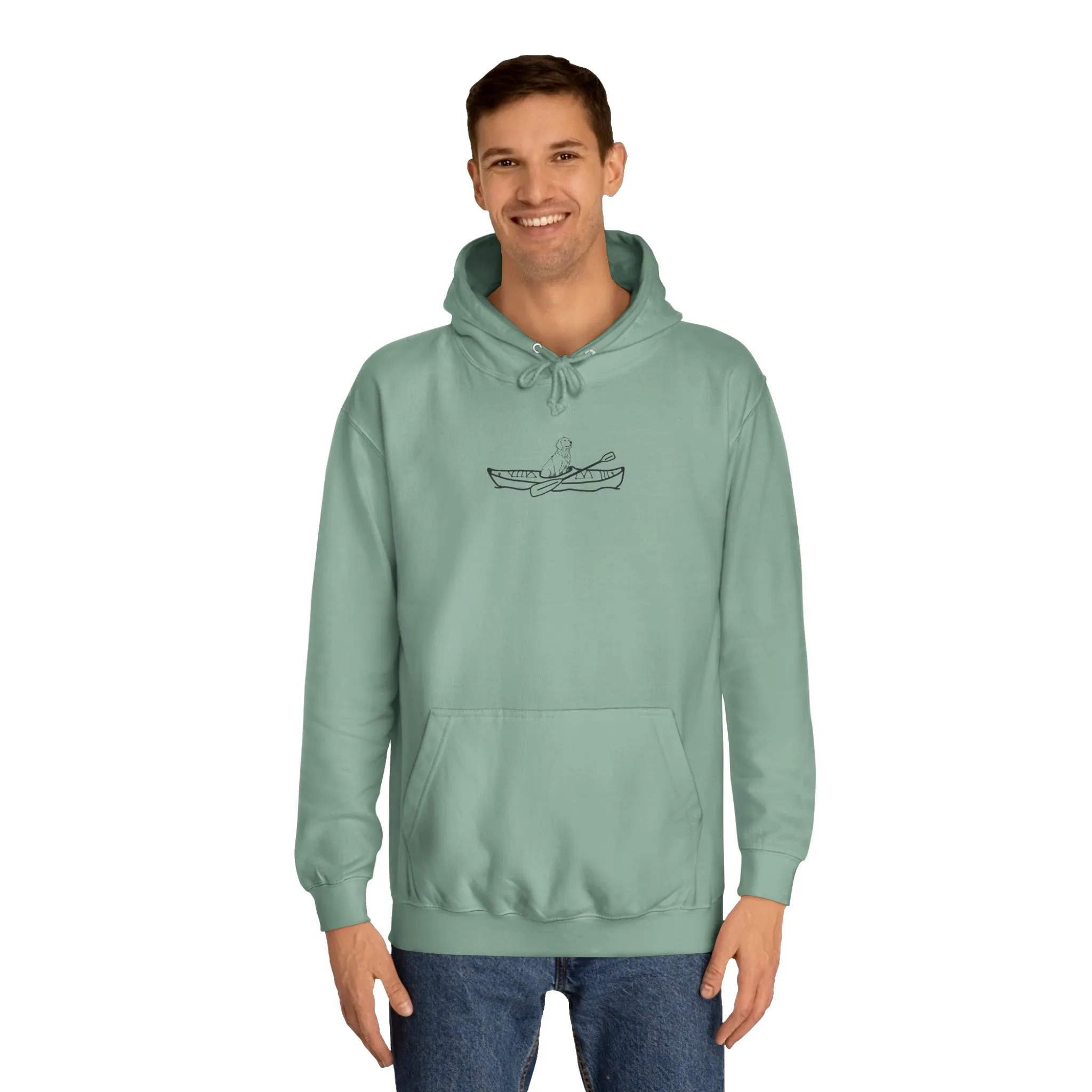 Kayak Dog - Golden Retriever Plain - Unisex Medium Weight Hoodie