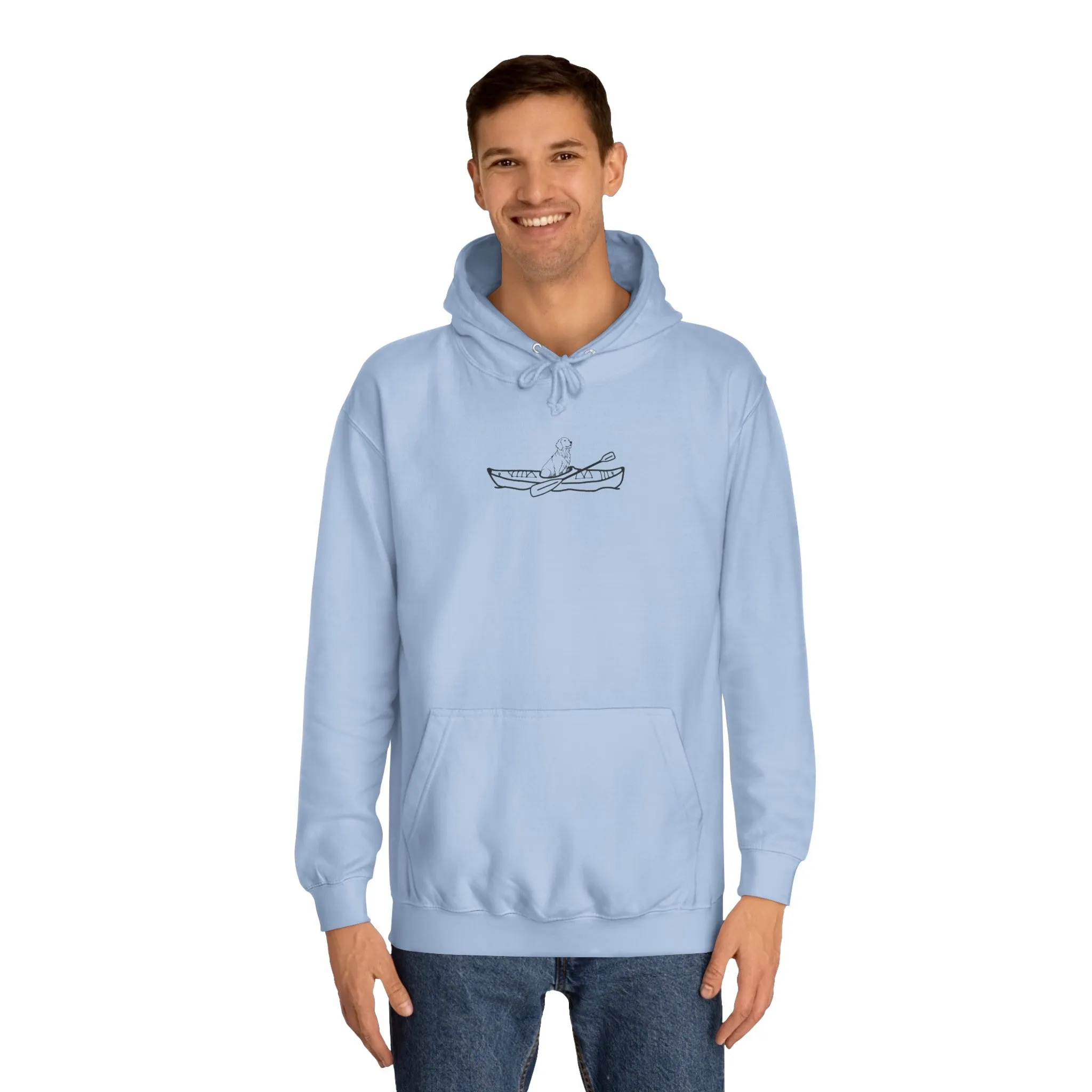 Kayak Dog - Golden Retriever Plain - Unisex Medium Weight Hoodie
