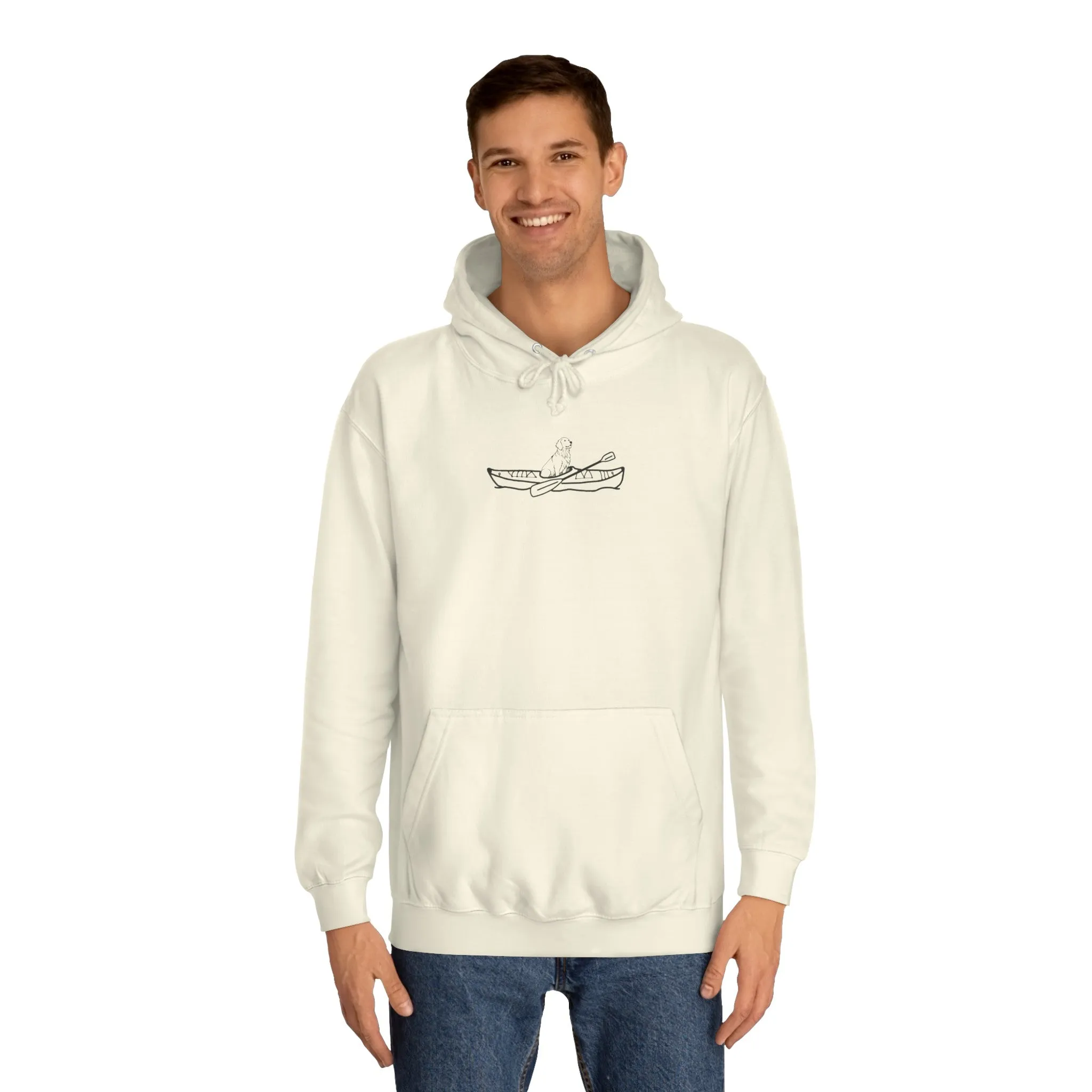 Kayak Dog - Golden Retriever Plain - Unisex Medium Weight Hoodie