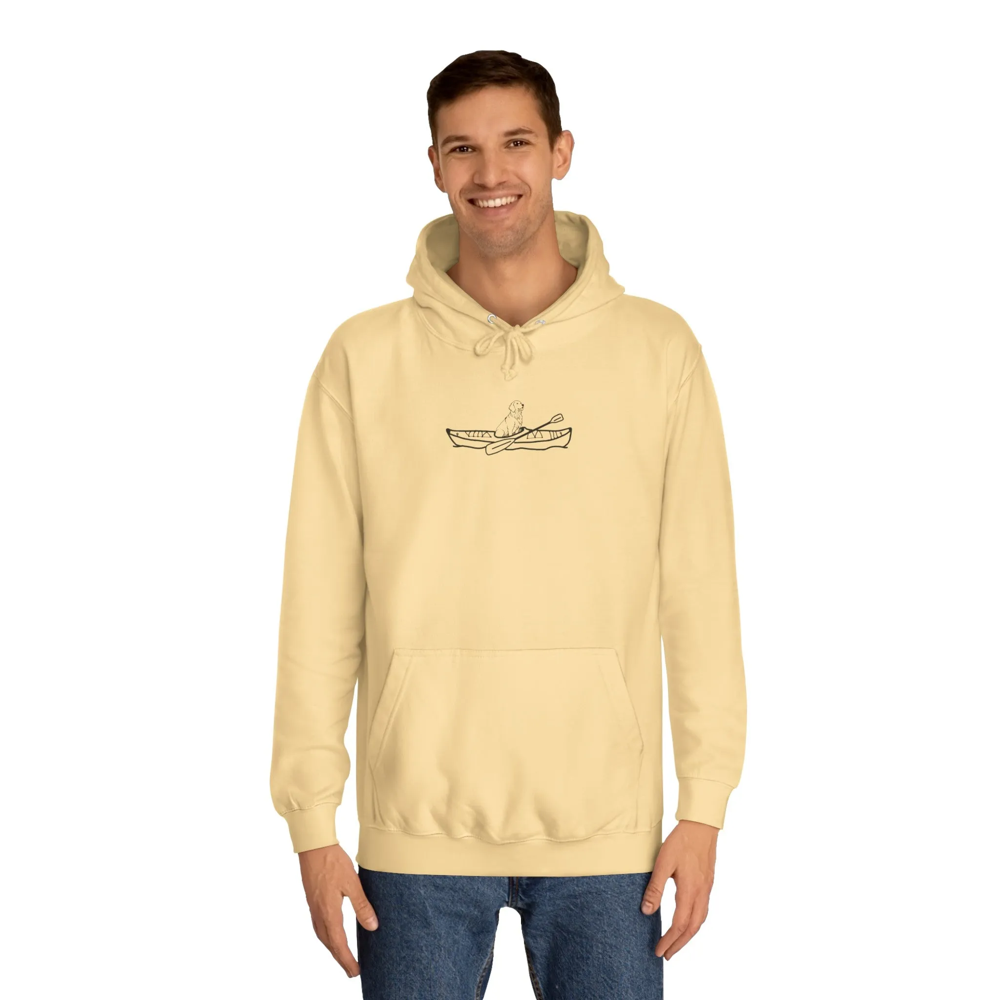 Kayak Dog - Golden Retriever Plain - Unisex Medium Weight Hoodie