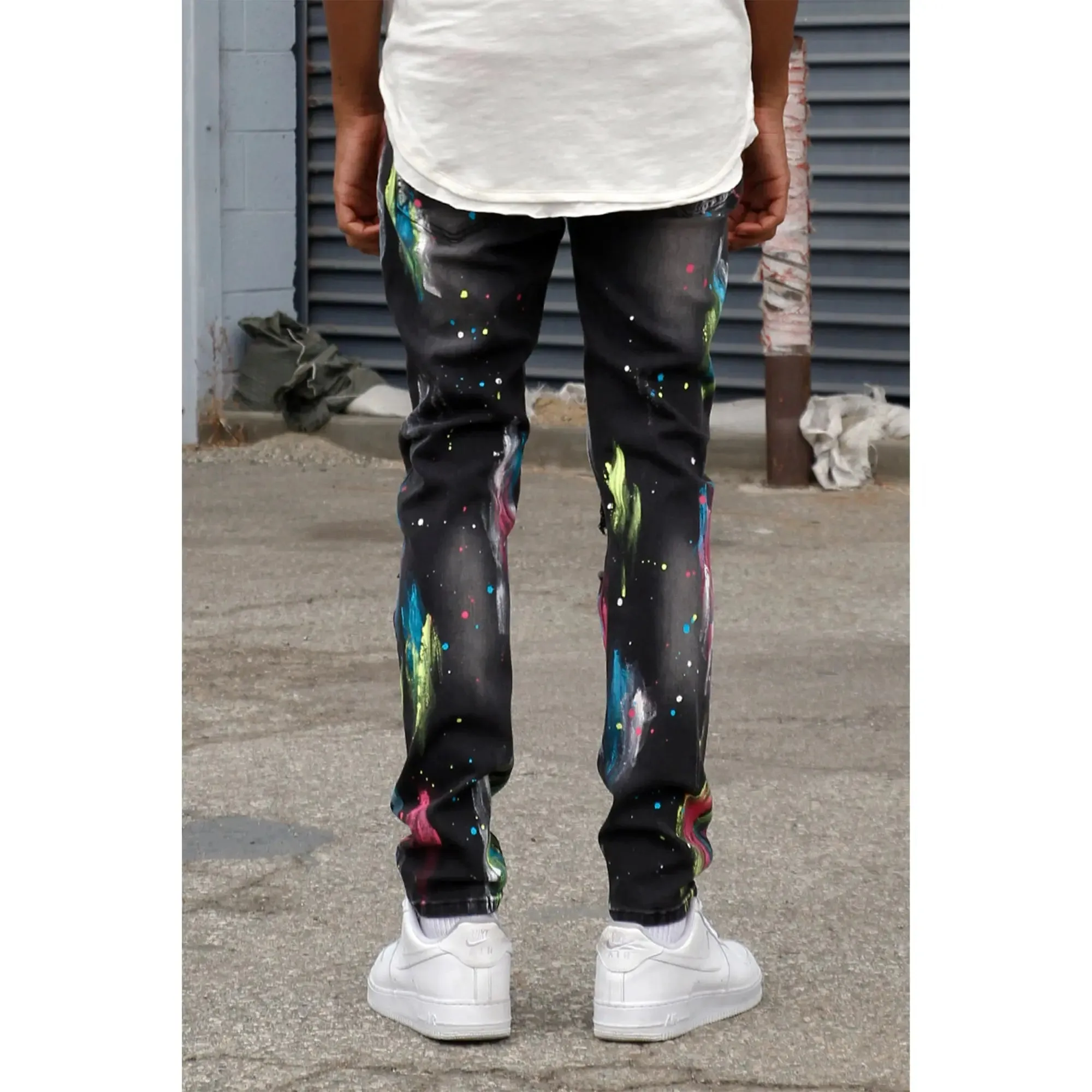 KDNK Men Painters Skinny Fit Jeans (Black)