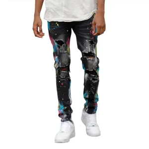 KDNK Men Painters Skinny Fit Jeans (Black)