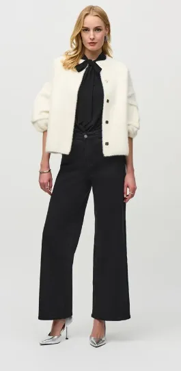 Knit Puff Sleeve Jkt 244931
