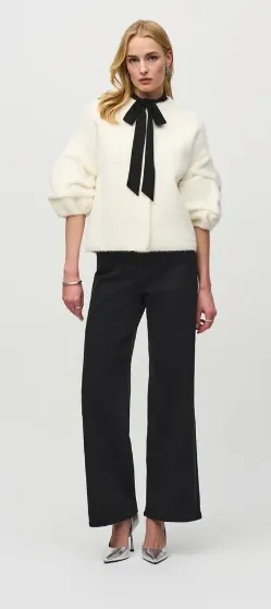 Knit Puff Sleeve Jkt 244931