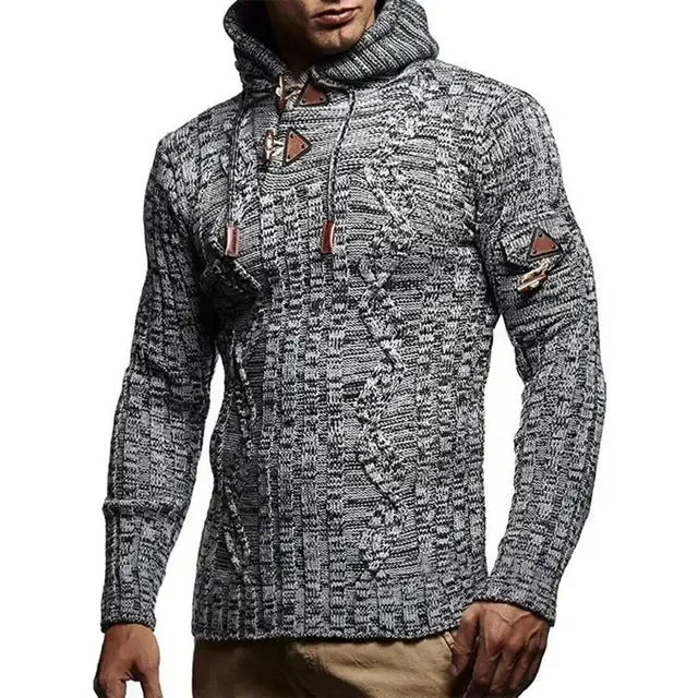 Knitted hoodie with a slim fit