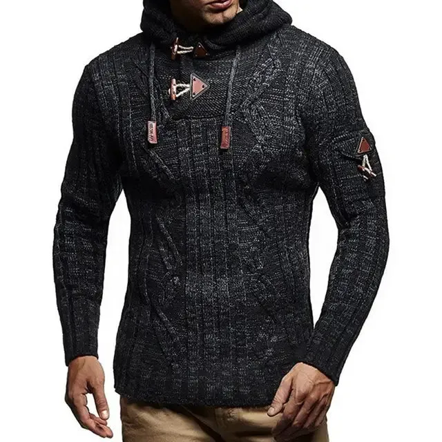 Knitted hoodie with a slim fit