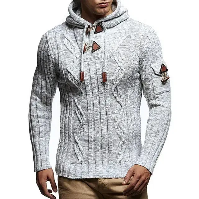 Knitted hoodie with a slim fit