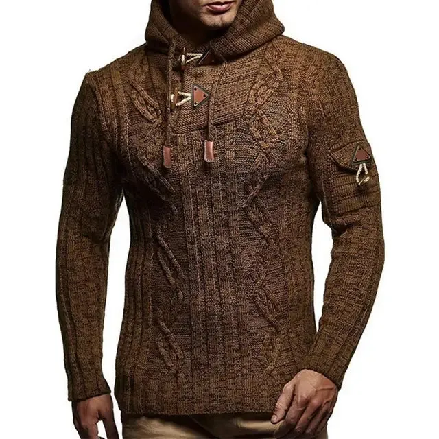 Knitted hoodie with a slim fit