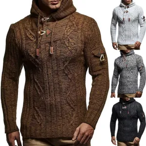 Knitted hoodie with a slim fit