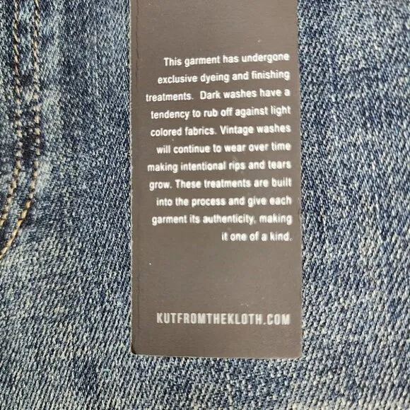 Kut from the Kloth Kelsey High Rise Ankle Flare Step Raw Hem Blue Size 0