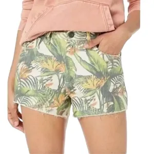 KUT from the KLOTH NWT Jane High Rise Fray Hem Shorts in Tropical Blossom