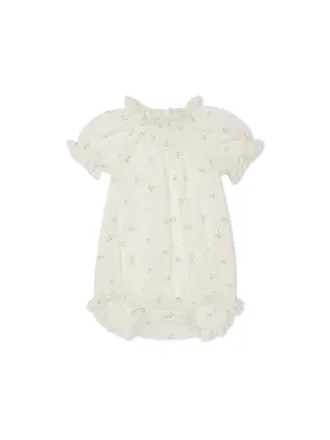 Lace Trimmed Romper - Pink Rose
