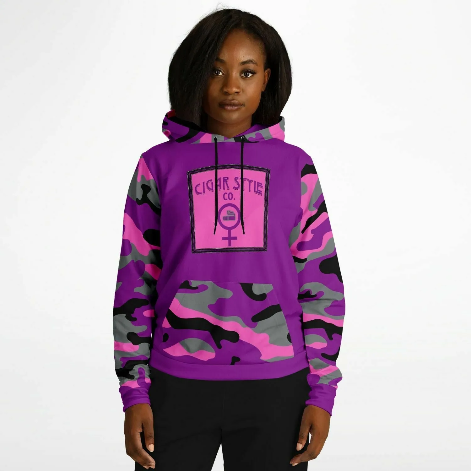 Ladies Pink Camo Hoodie
