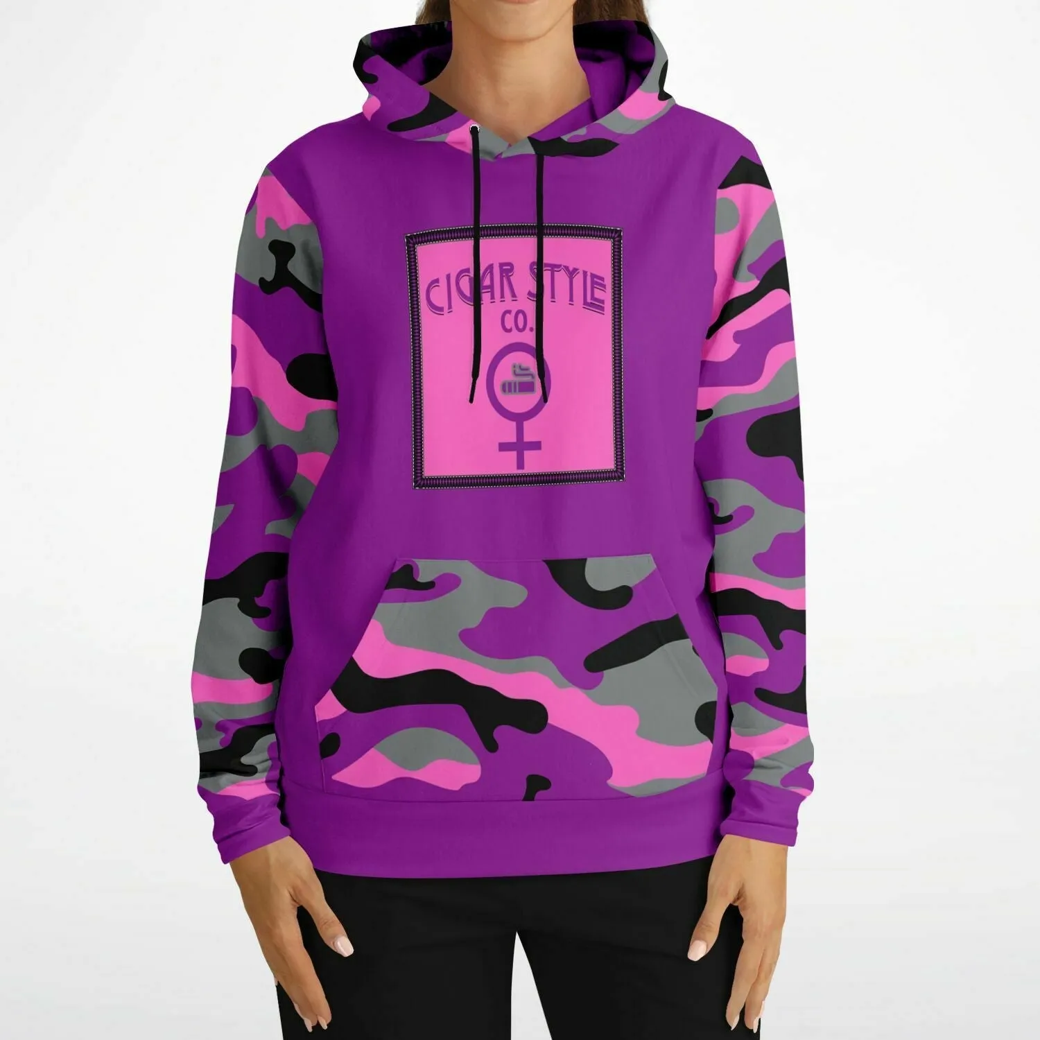 Ladies Pink Camo Hoodie