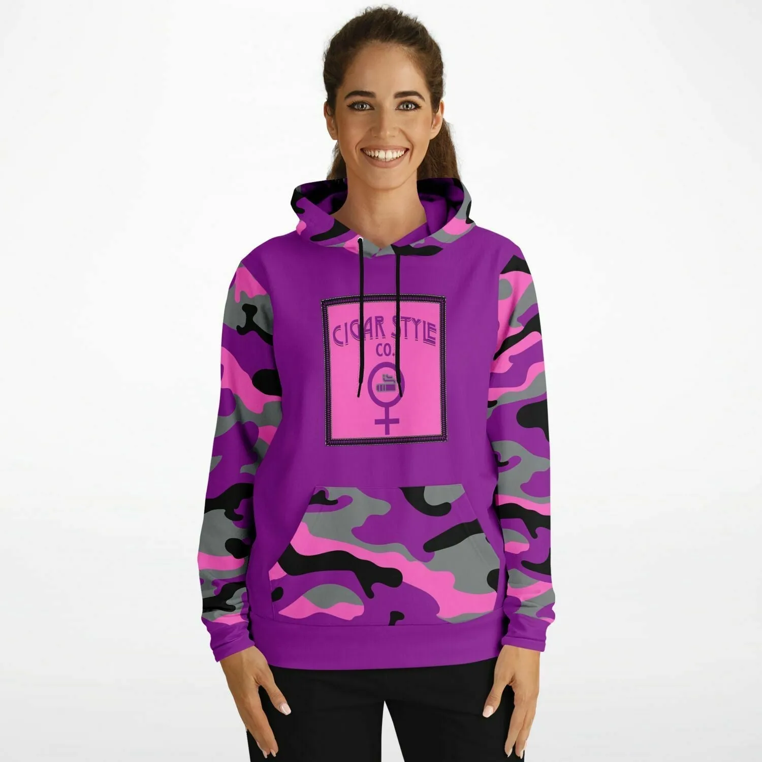 Ladies Pink Camo Hoodie