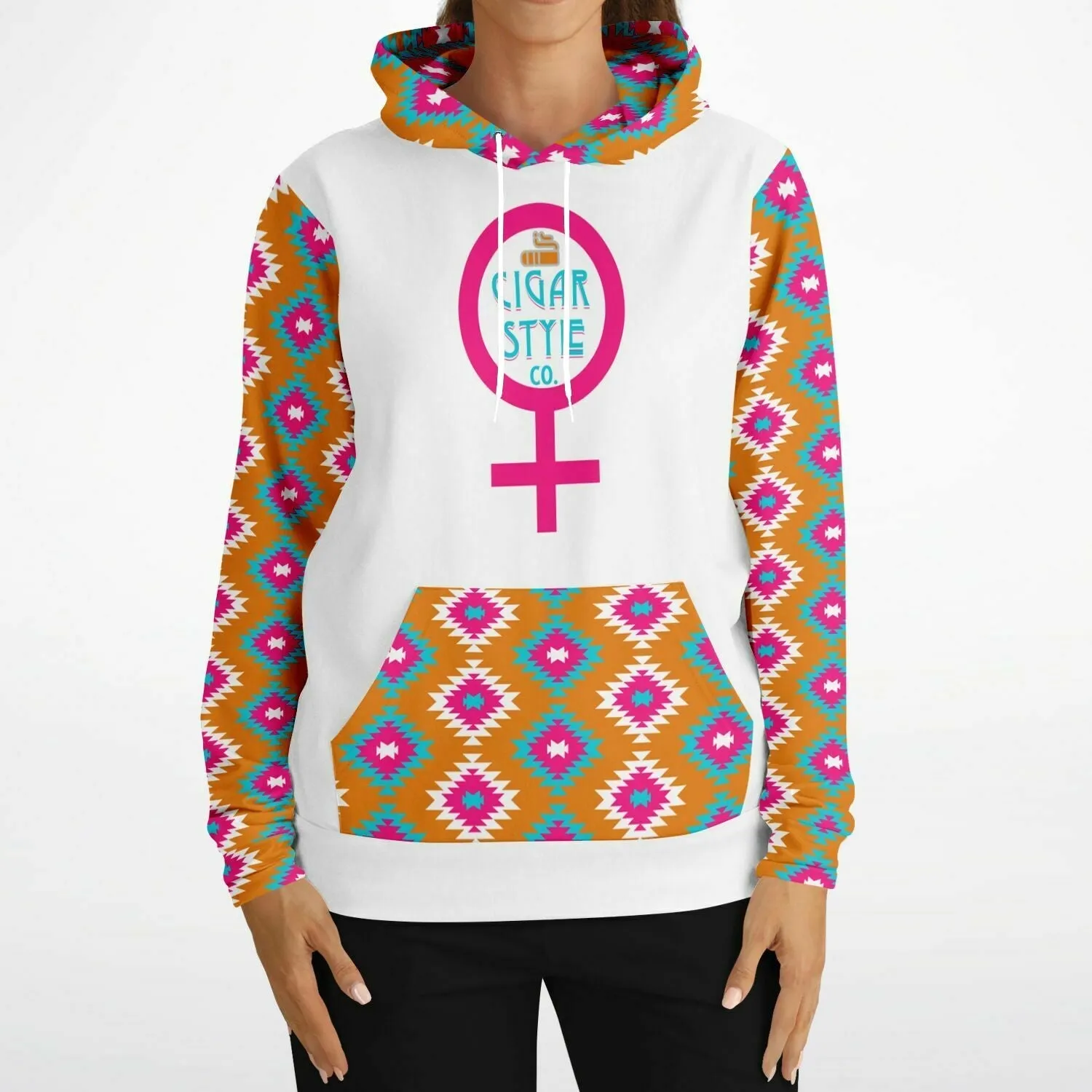 Ladies Pink Western Hoodie
