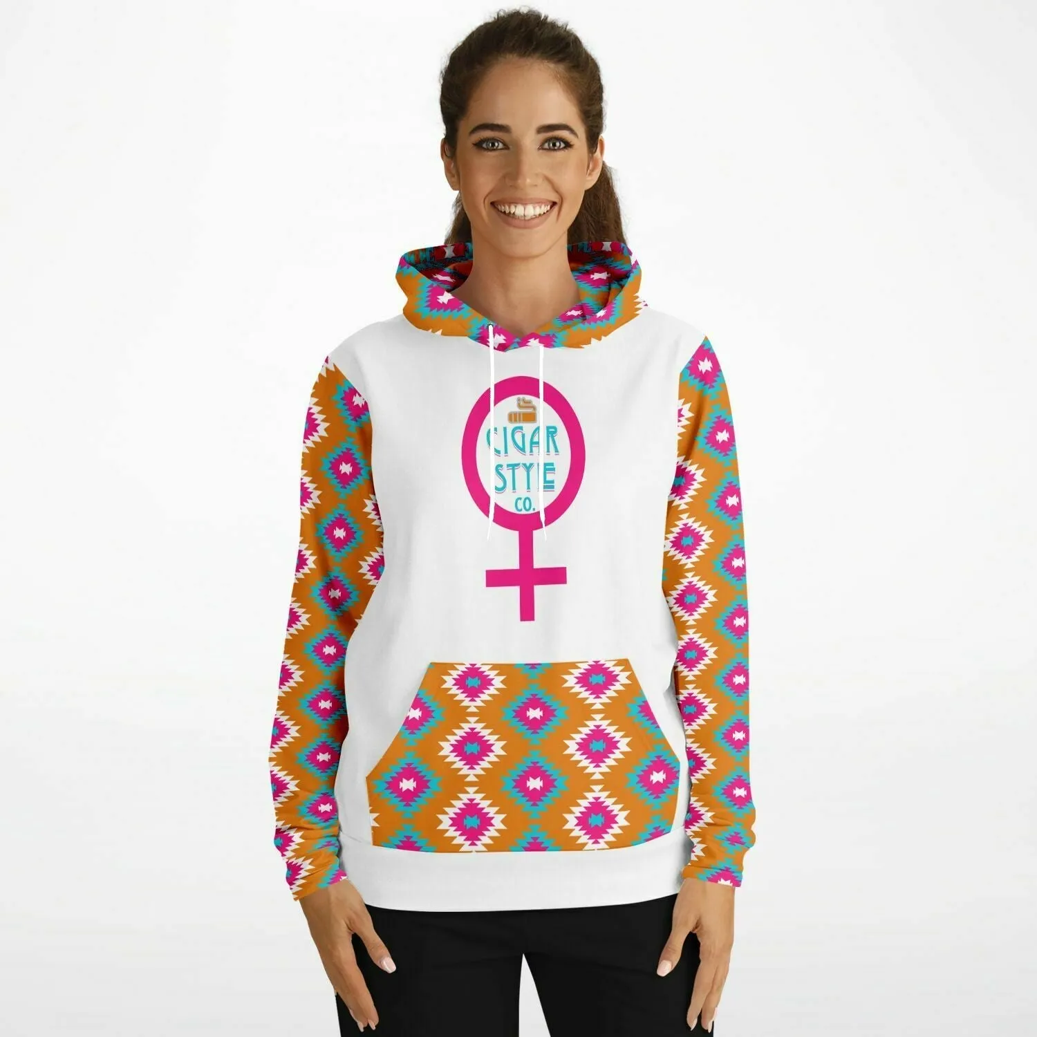 Ladies Pink Western Hoodie