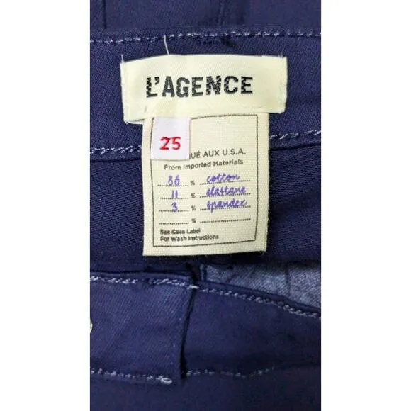 L'Agence Jeans Womens 25 Blue Alexia High Rise Cropped Cigarette NEW 27&quot; Inseam